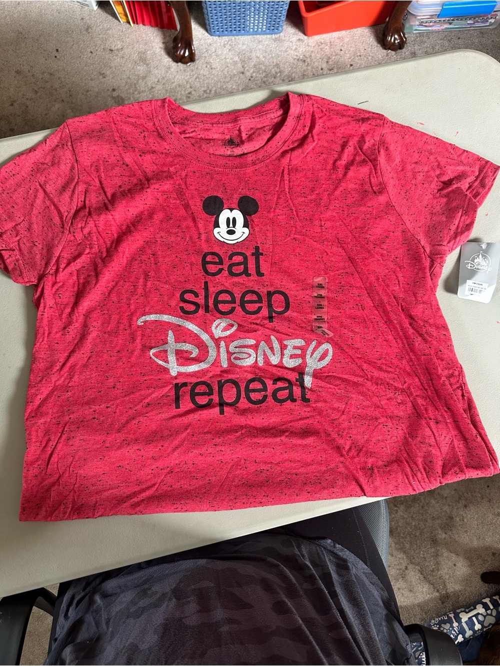 Disney Pink Speckled 'Eat Sleep Disney Repeat' Short Sleeve Tee